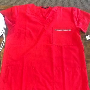 Scrub lives matter red top scrub small just love